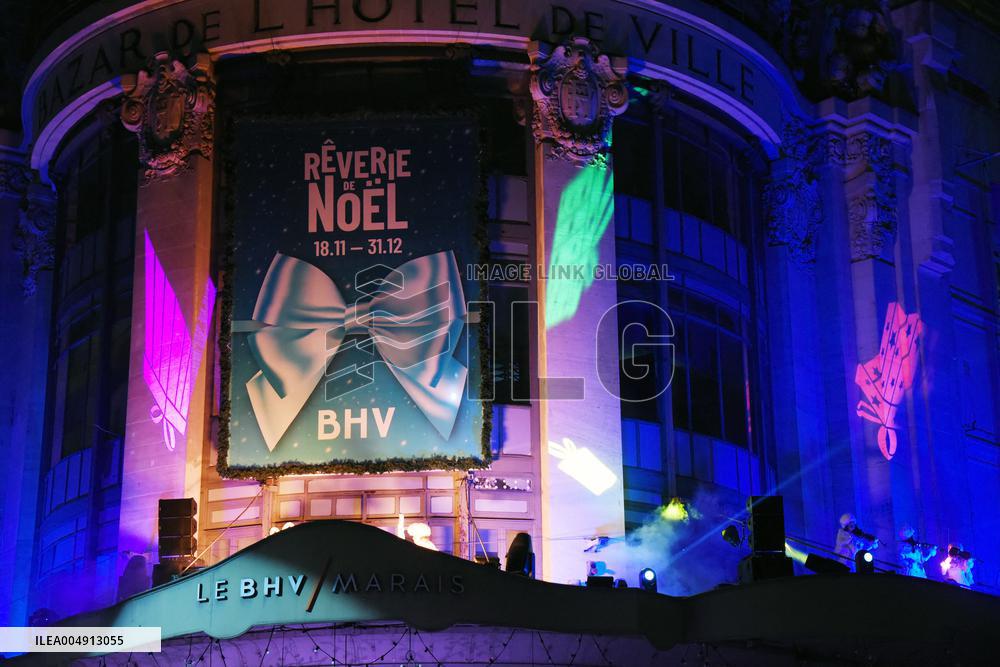 Chrismas Opening At BHV Store - Paris