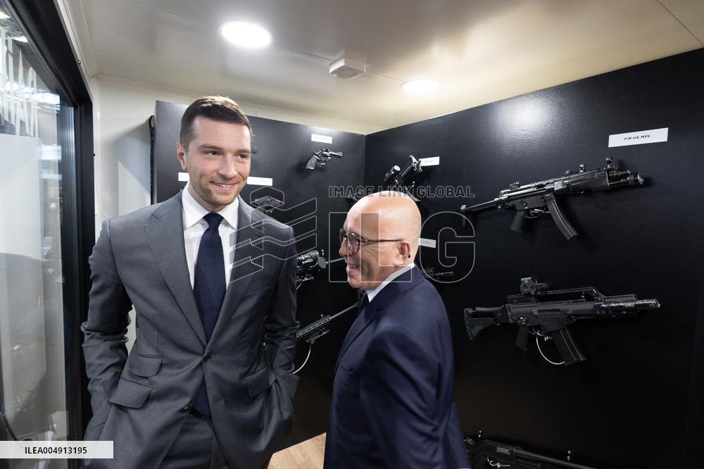 Jordan Bardella and Eric Ciotti visit MILIPOL Paris 2025 - Villepinte