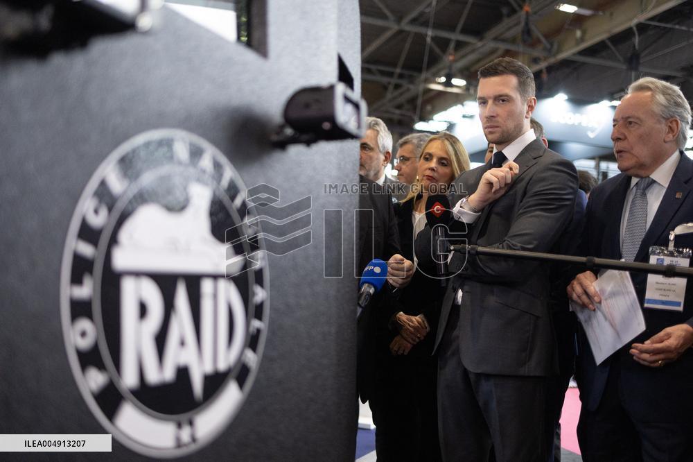 Jordan Bardella and Eric Ciotti visit MILIPOL Paris 2025 - Villepinte