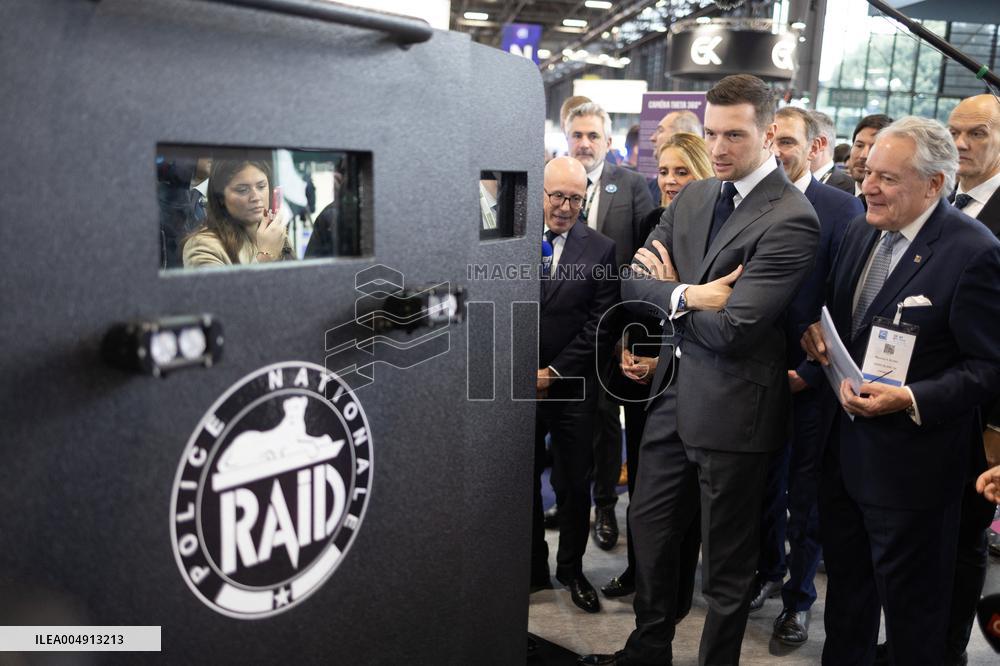 Jordan Bardella and Eric Ciotti visit MILIPOL Paris 2025 - Villepinte