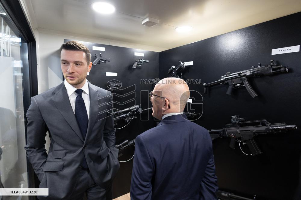 Jordan Bardella and Eric Ciotti visit MILIPOL Paris 2025 - Villepinte