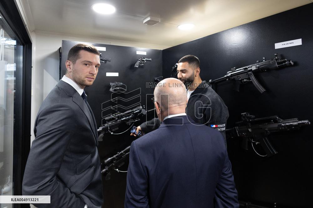 Jordan Bardella and Eric Ciotti visit MILIPOL Paris 2025 - Villepinte