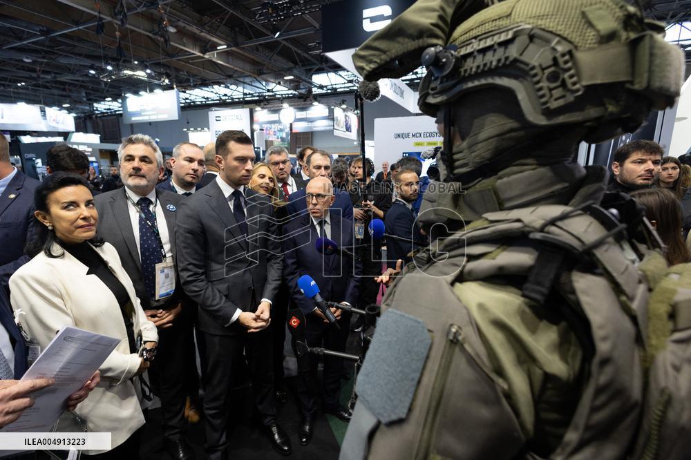 Jordan Bardella and Eric Ciotti visit MILIPOL Paris 2025 - Villepinte