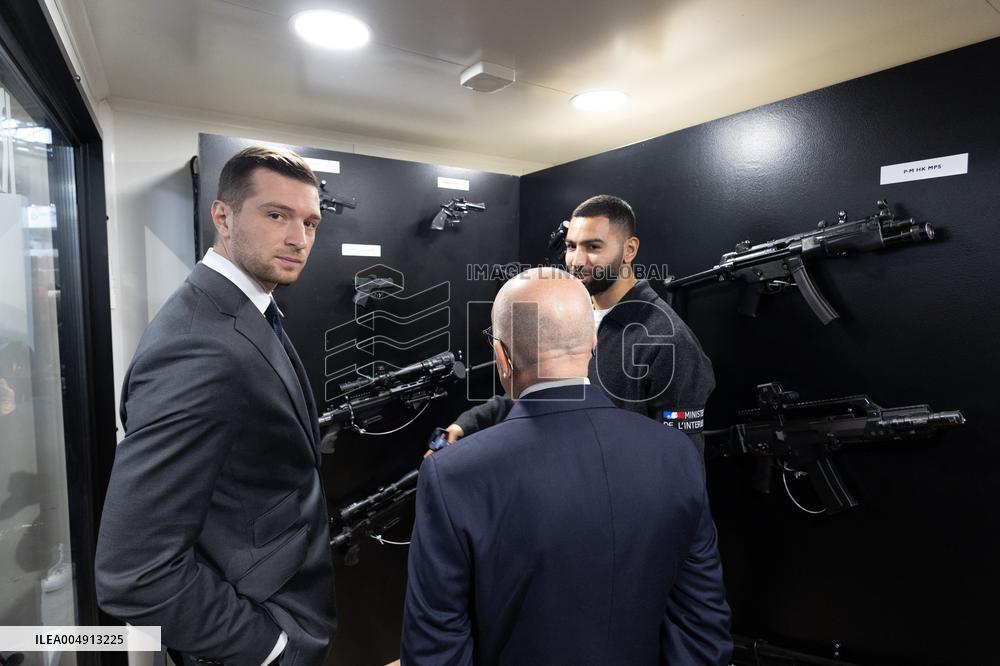 Jordan Bardella and Eric Ciotti visit MILIPOL Paris 2025 - Villepinte