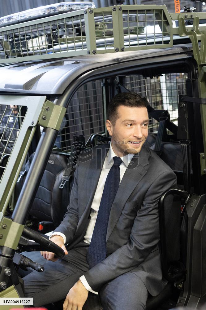 Jordan Bardella and Eric Ciotti visit MILIPOL Paris 2025 - Villepinte