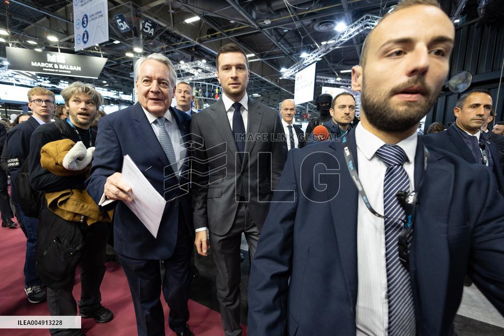 Jordan Bardella and Eric Ciotti visit MILIPOL Paris 2025 - Villepinte