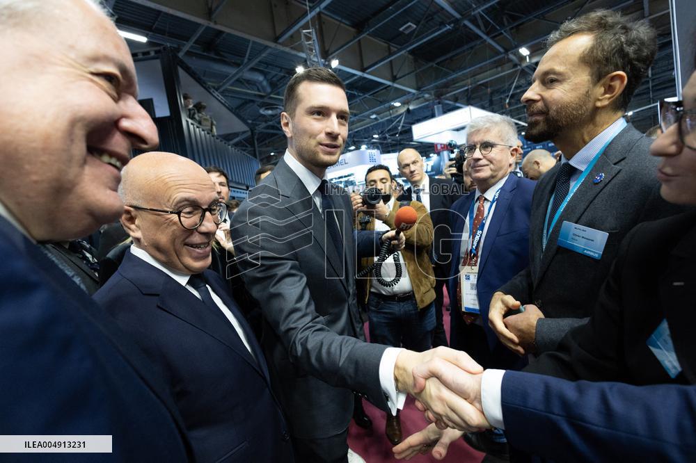 Jordan Bardella and Eric Ciotti visit MILIPOL Paris 2025 - Villepinte