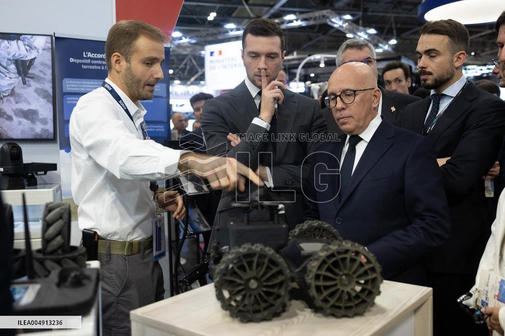 Jordan Bardella and Eric Ciotti visit MILIPOL Paris 2025 - Villepinte