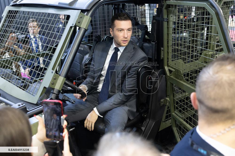 Jordan Bardella and Eric Ciotti visit MILIPOL Paris 2025 - Villepinte