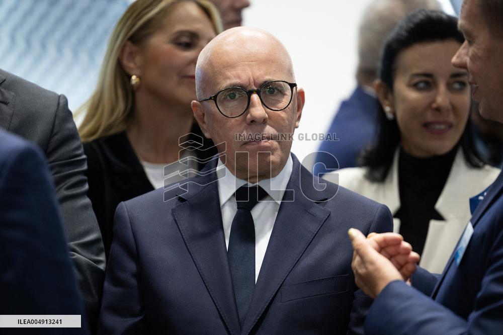 Jordan Bardella and Eric Ciotti visit MILIPOL Paris 2025 - Villepinte