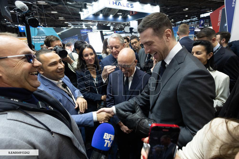 Jordan Bardella and Eric Ciotti visit MILIPOL Paris 2025 - Villepinte