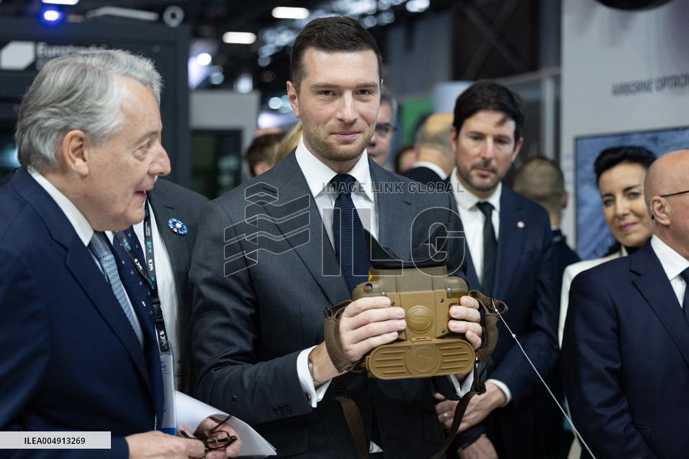 Jordan Bardella and Eric Ciotti visit MILIPOL Paris 2025 - Villepinte