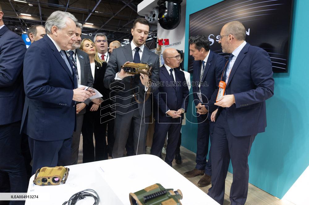 Jordan Bardella and Eric Ciotti visit MILIPOL Paris 2025 - Villepinte