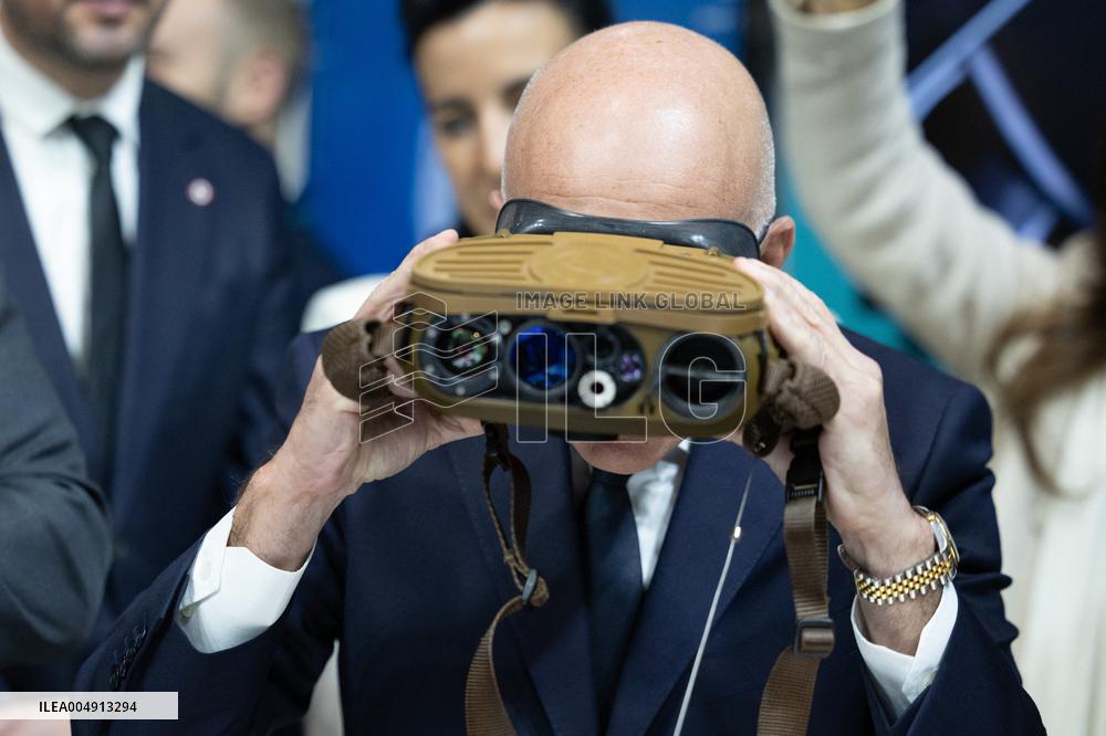 Jordan Bardella and Eric Ciotti visit MILIPOL Paris 2025 - Villepinte