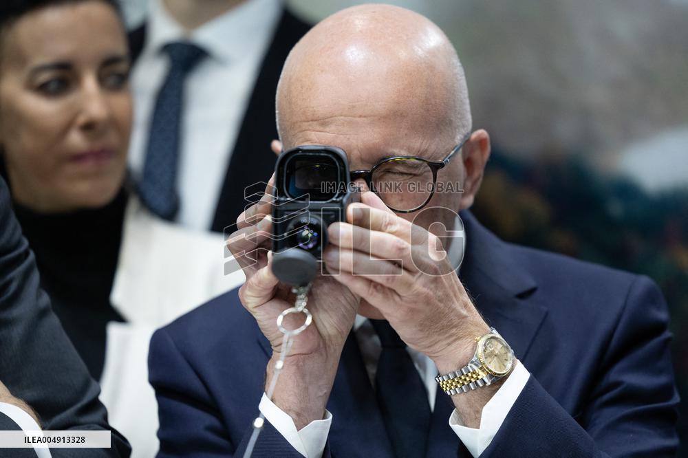 Jordan Bardella and Eric Ciotti visit MILIPOL Paris 2025 - Villepinte