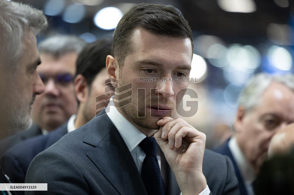 Jordan Bardella and Eric Ciotti visit MILIPOL Paris 2025 - Villepinte