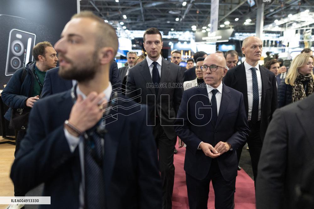 Jordan Bardella and Eric Ciotti visit MILIPOL Paris 2025 - Villepinte