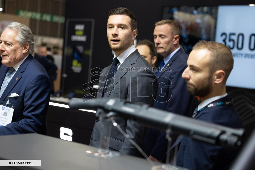 Jordan Bardella and Eric Ciotti visit MILIPOL Paris 2025 - Villepinte