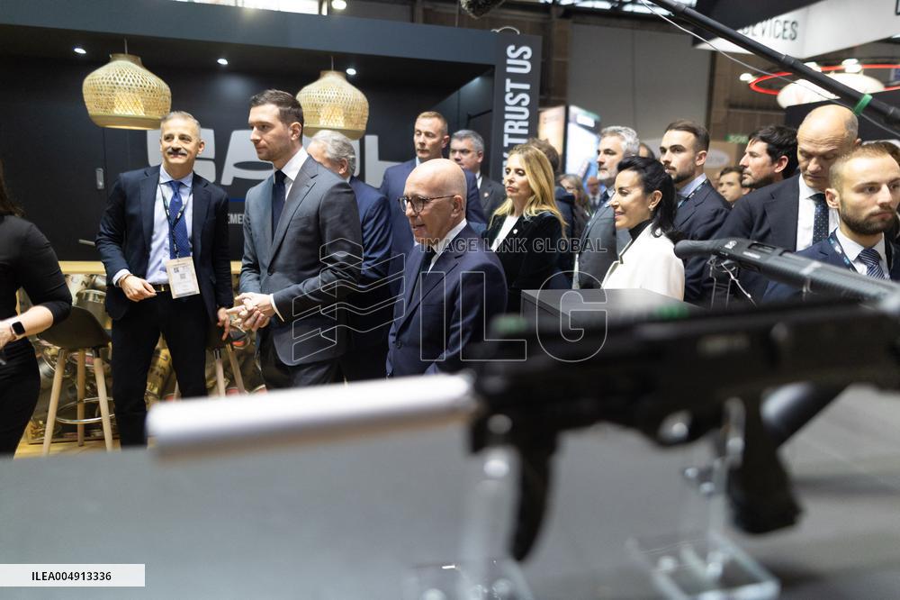 Jordan Bardella and Eric Ciotti visit MILIPOL Paris 2025 - Villepinte