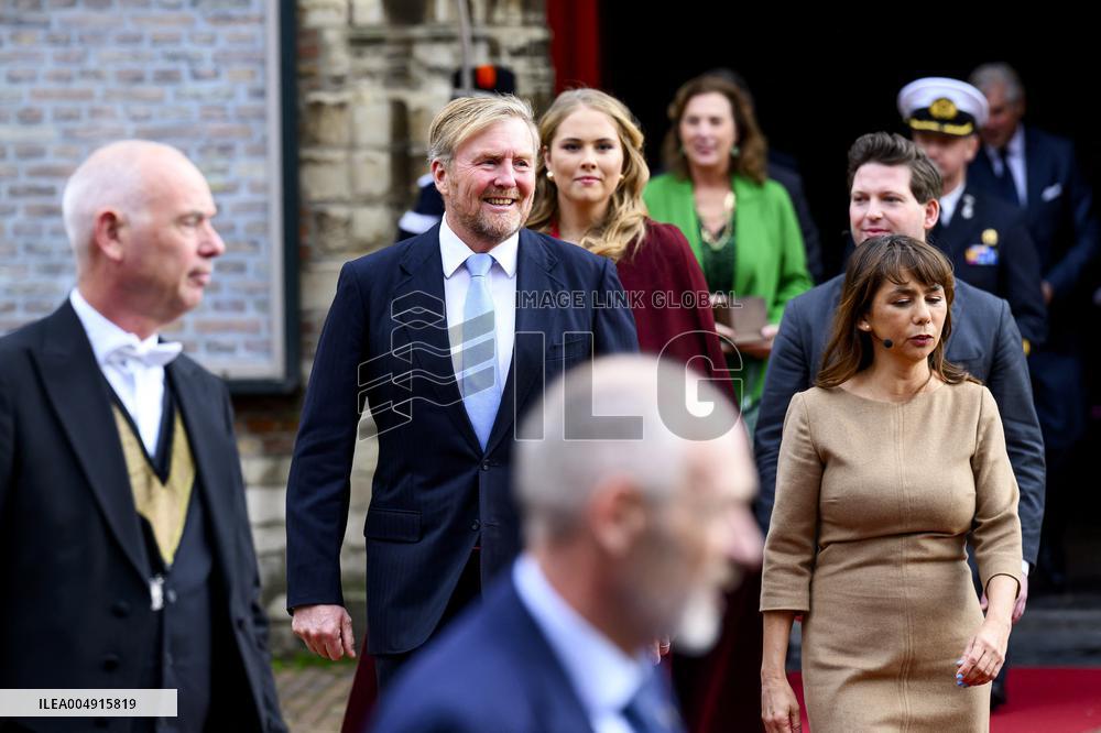 King and Princess Amalia at Special Joint Meeting of the States General, Den Haag, The Netherlands