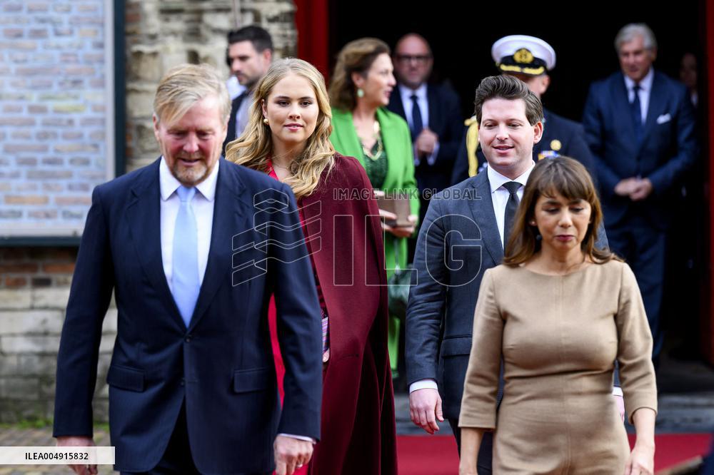 King and Princess Amalia at Special Joint Meeting of the States General, Den Haag, The Netherlands