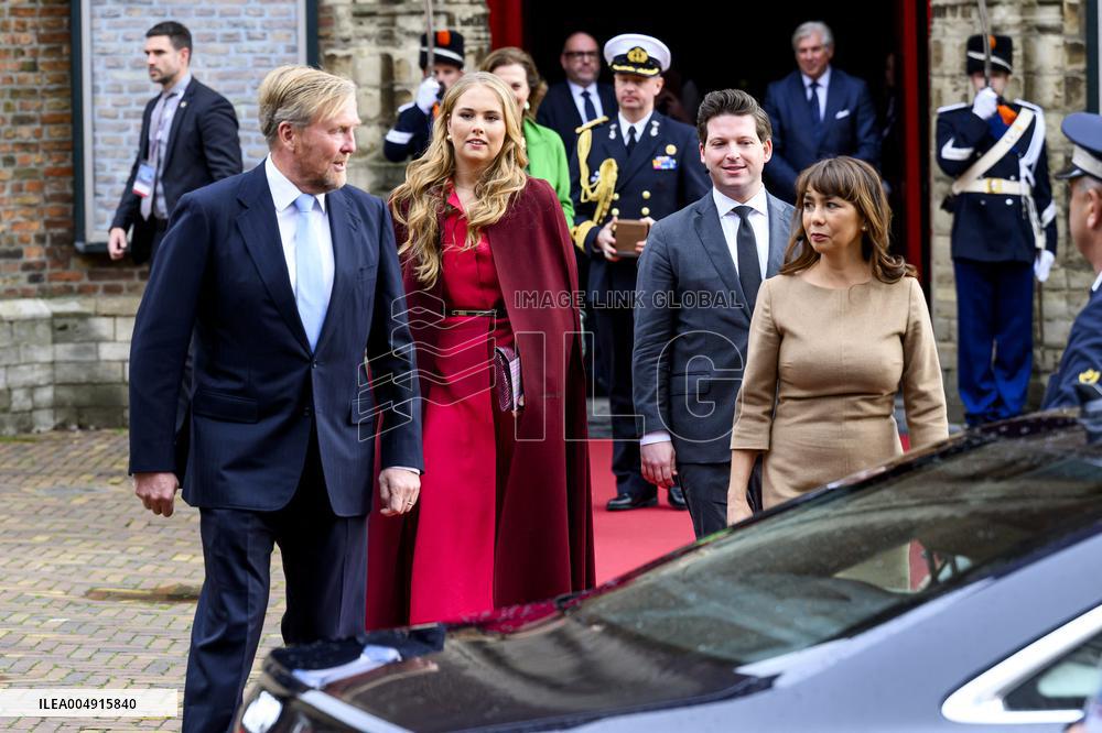 King and Princess Amalia at Special Joint Meeting of the States General, Den Haag, The Netherlands