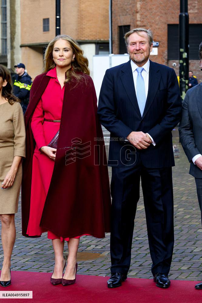King and Princess Amalia at Special Joint Meeting of the States General, Den Haag, The Netherlands