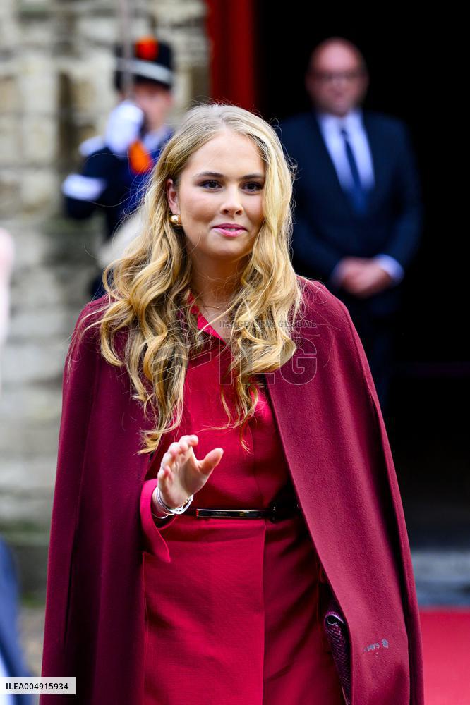 King and Princess Amalia at Special Joint Meeting of the States General, Den Haag, The Netherlands