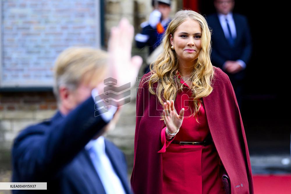 King and Princess Amalia at Special Joint Meeting of the States General, Den Haag, The Netherlands