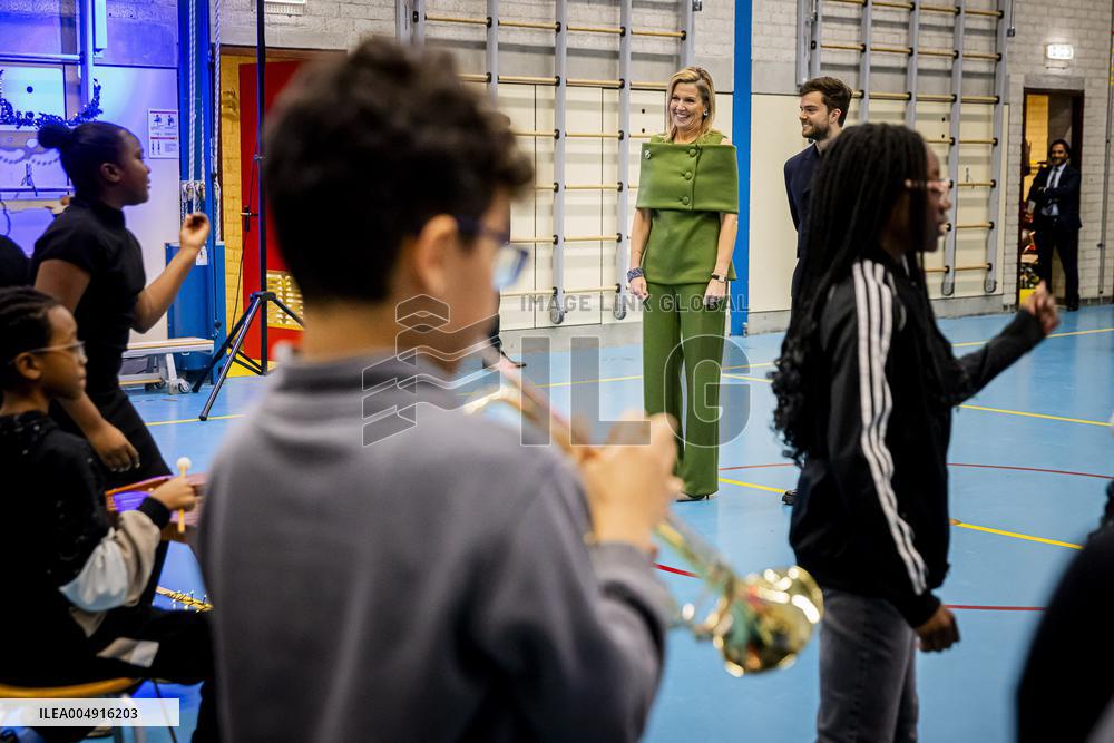 Queen Maxima Visits Mobiel Primary School - Amsterdam