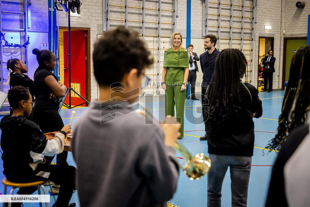 Queen Maxima Visits Mobiel Primary School - Amsterdam