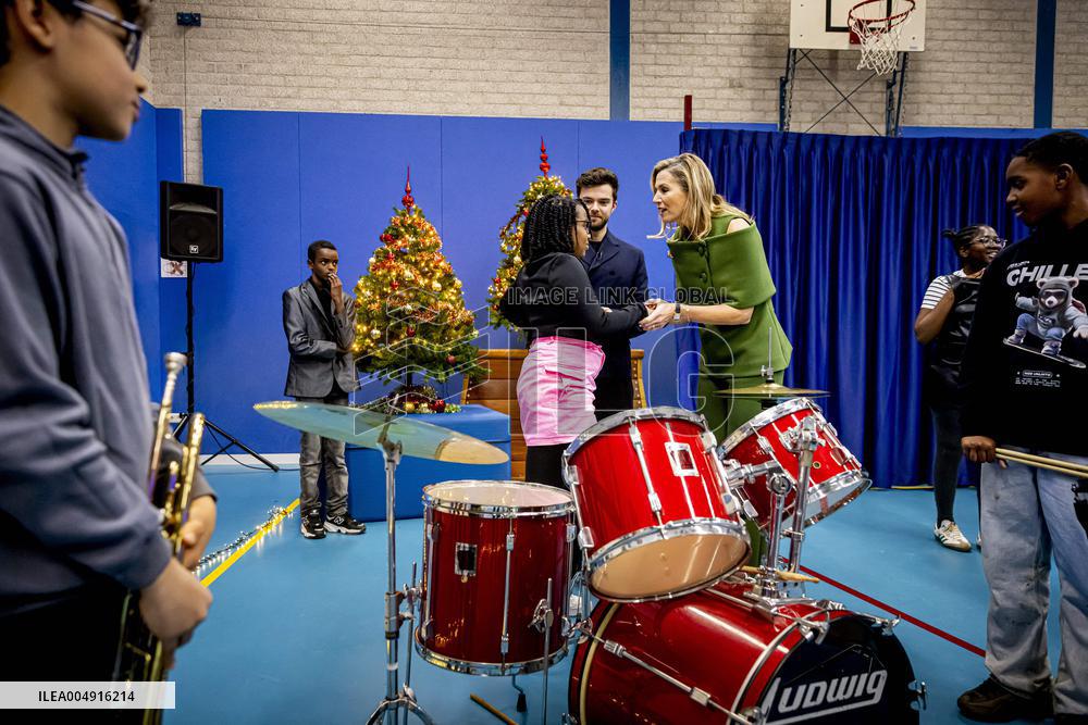 Queen Maxima Visits Mobiel Primary School - Amsterdam