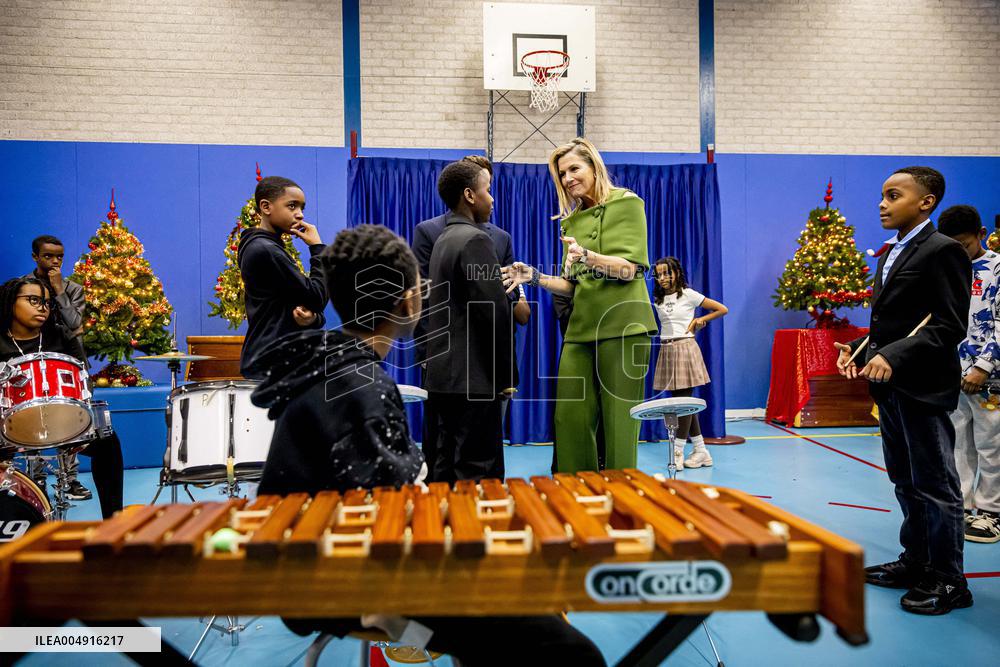 Queen Maxima Visits Mobiel Primary School - Amsterdam