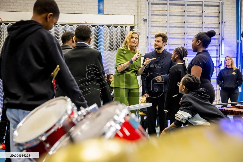 Queen Maxima Visits Mobiel Primary School - Amsterdam