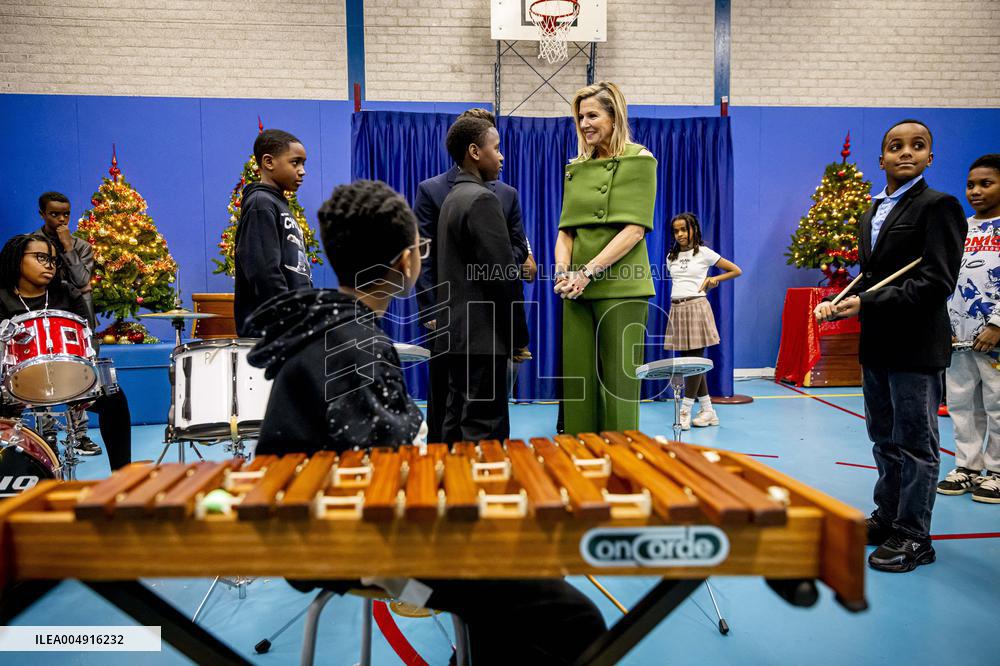 Queen Maxima Visits Mobiel Primary School - Amsterdam