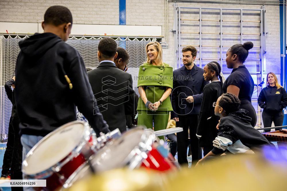 Queen Maxima Visits Mobiel Primary School - Amsterdam