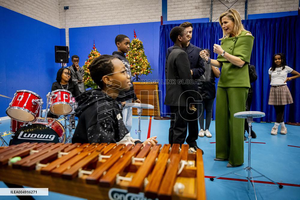 Queen Maxima Visits Mobiel Primary School - Amsterdam