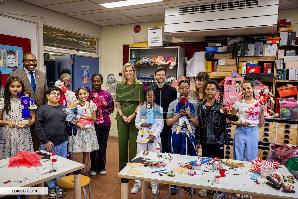 Queen Maxima Visits Mobiel Primary School - Amsterdam