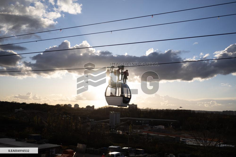 Firefighter evacuation exercice on urban cable car - Limeil-Brevannes