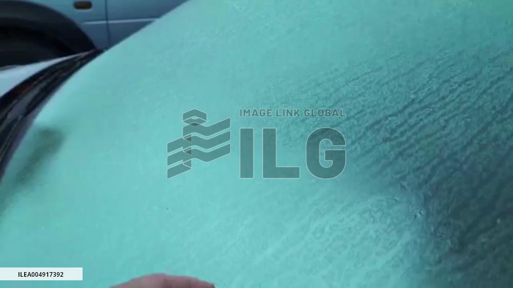 Spain: Freezing Temperatures Hit Spain, Causing Cars to Ice Over