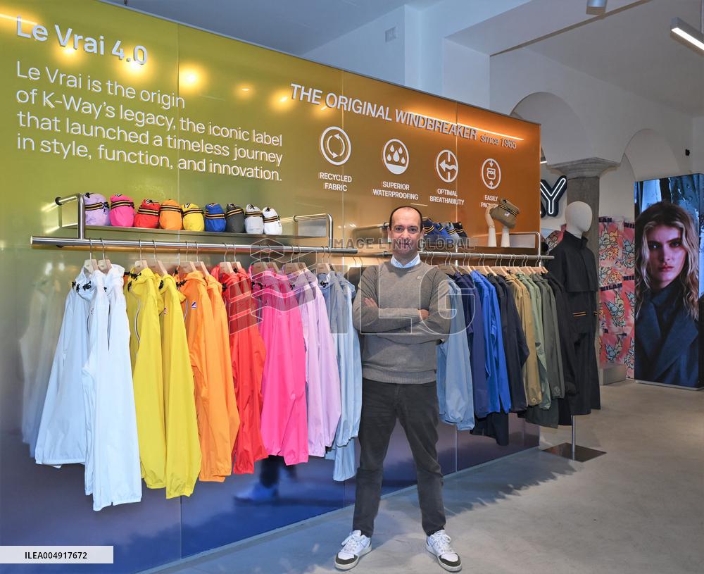 Luca Lo Curzio At K-Way Store Opening - Milan