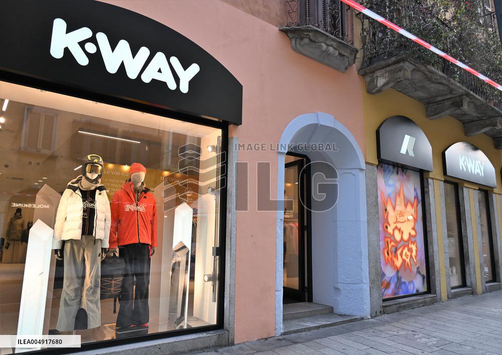 Luca Lo Curzio At K-Way Store Opening - Milan