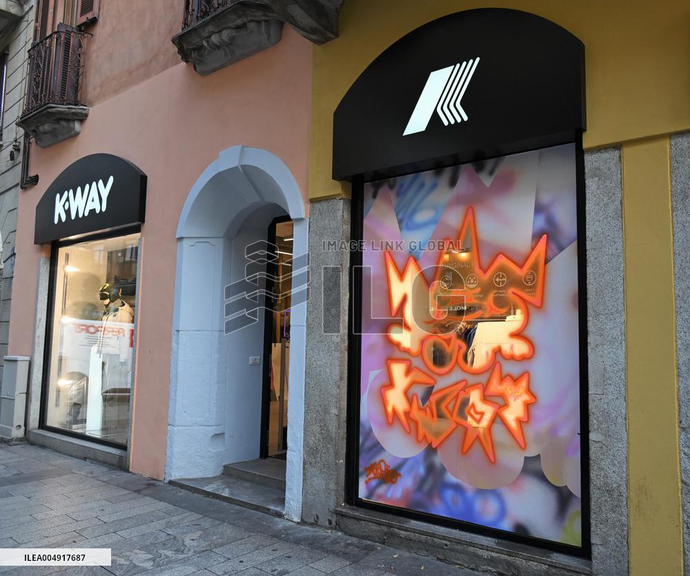 Luca Lo Curzio At K-Way Store Opening - Milan