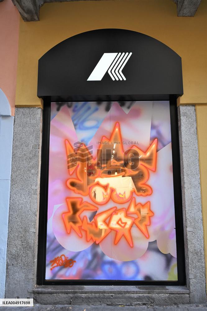 Luca Lo Curzio At K-Way Store Opening - Milan