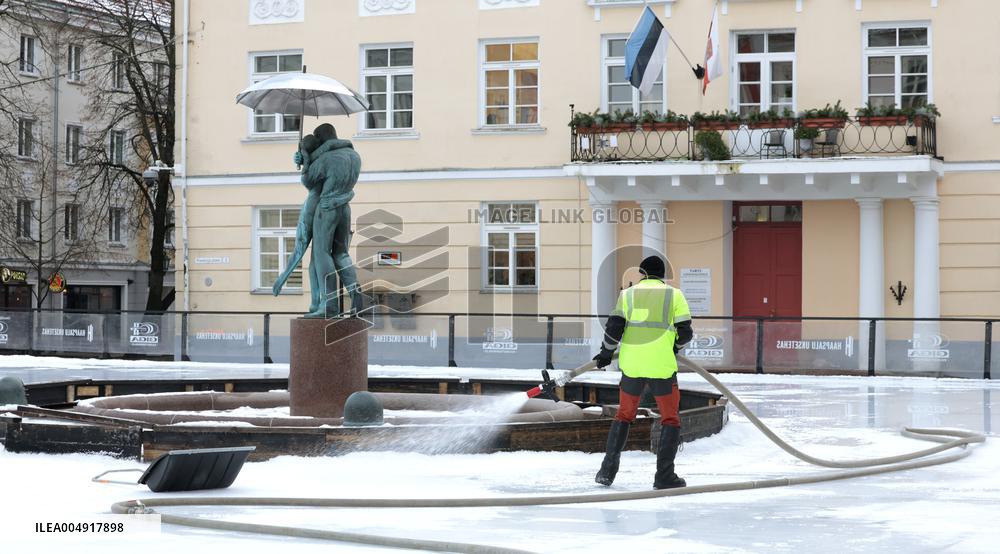 Ice rink preparations