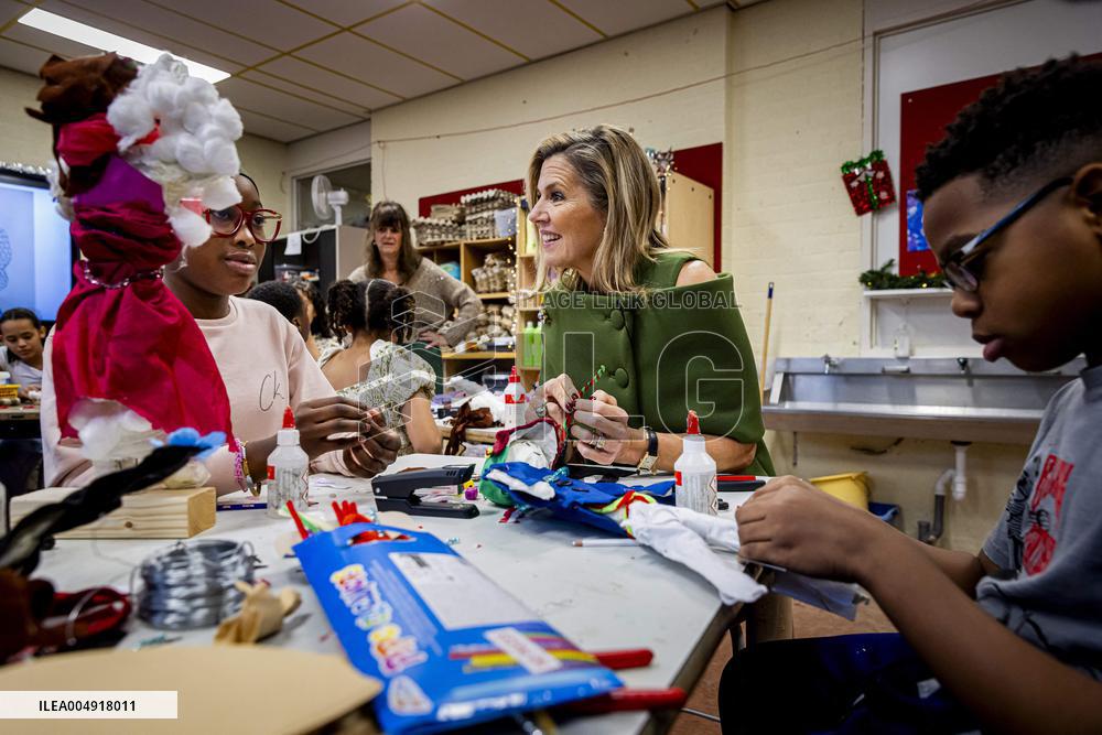 Queen Maxima Visits Mobiel Primary School - Amsterdam