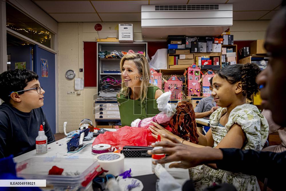Queen Maxima Visits Mobiel Primary School - Amsterdam