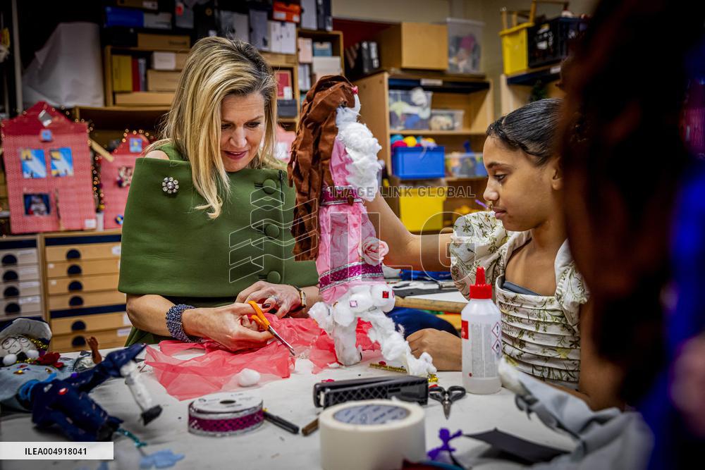 Queen Maxima Visits Mobiel Primary School - Amsterdam