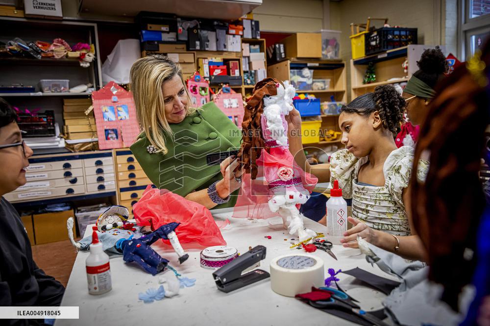 Queen Maxima Visits Mobiel Primary School - Amsterdam