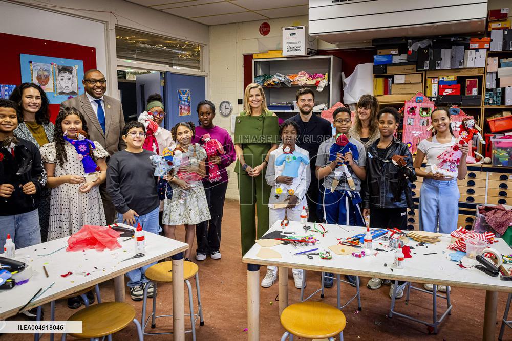 Queen Maxima Visits Mobiel Primary School - Amsterdam